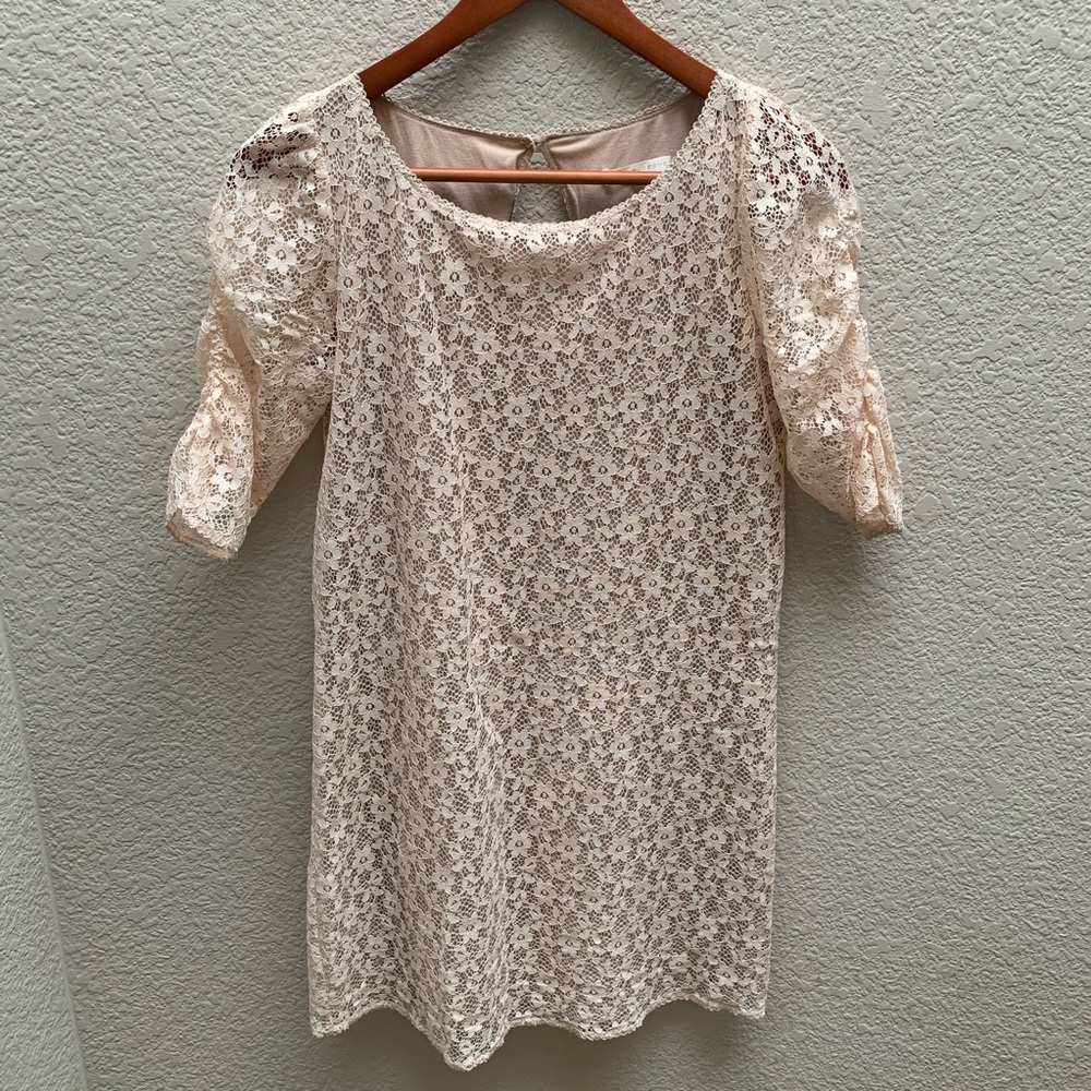 Anthropologie Paper Crown Women's Dress Cream Lace